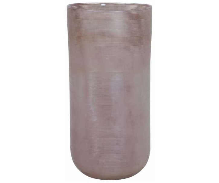 Skleněná proužkovaná růžová váza Tallegna - Ø 20*42 cm