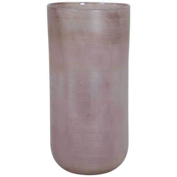 Levně Skleněná proužkovaná růžová váza Tallegna - Ø 20*42 cm 5950295