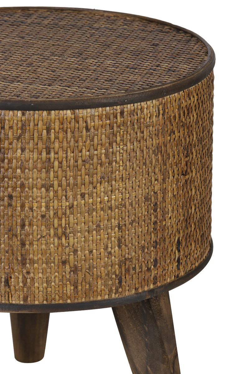 Hnědý odkládací stolík Canya - Ø 35*39 cm