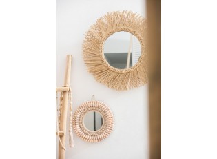 Kulaté zrcadlo v rámu z mušliček - Ø 31 cm