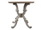 Bílo hnědý dřevěný vintage odkládací stolek - Ø 80*78 cm