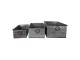 Šedé dekorativní kovové boxy (3 ks) - 65*32*20 / 59*27*17 / 53*22*14 cm