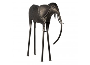 Šedo hnědá dekorativní soška slona - 79*26*86 cm
