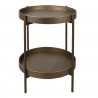 Bronzový antik kovový patrový odkládací stolek - Ø 52*60 cm Barva: bronzová antik s patinouMateriál: metalHmotnost: 2,85 kg