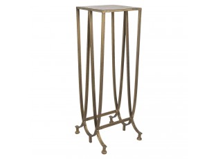 Zlatý kovový odkládací stolek s držákem na časopisy - 36*31*90 cm