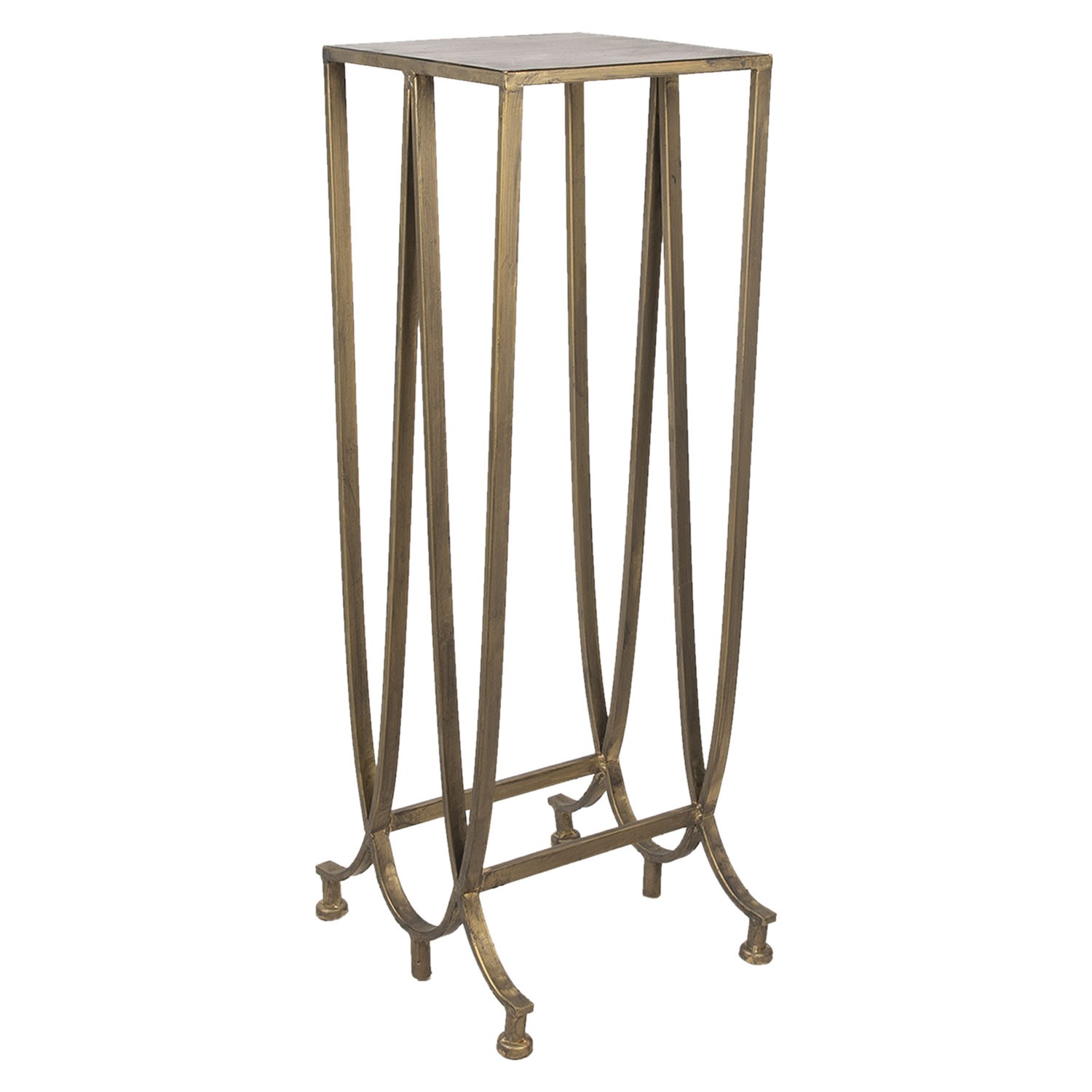 Zlatý kovový odkládací stolek s držákem na časopisy - 36*31*90 cm 5Y0898