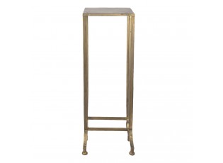 Zlatý kovový odkládací stolek s držákem na časopisy - 36*31*90 cm