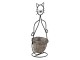 Ratanový pletený obal na květináč s kovovou kočkou - 24*17*51 cm