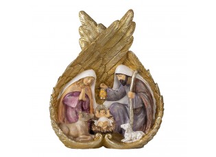 Vánoční betlém ve zlatých andělských křídlech - 21*8*26 cm