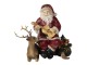 Dekorace hrajícího Santy na kytaru se sobem - 18*12*16 cm