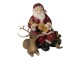 Dekorace hrajícího Santy na kytaru se sobem - 18*12*16 cm