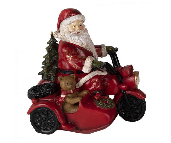 Dekorativní soška Santy na motorce - 19*14*17 cm