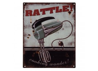 Nástěnná kovová cedule Rattle - 20*25 cm