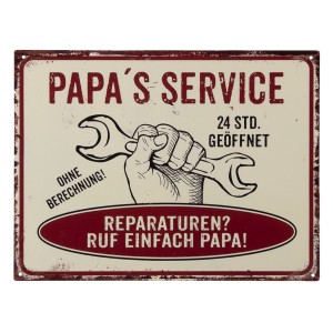 Nástěnná kovová cedule Papa´s Service - 33*25 cm