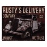 Nástěnná kovová cedule In Rust We Trust - 25*20 cm