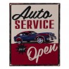 Nástěnná kovová cedule Auto Service Open - 25*20 cm
