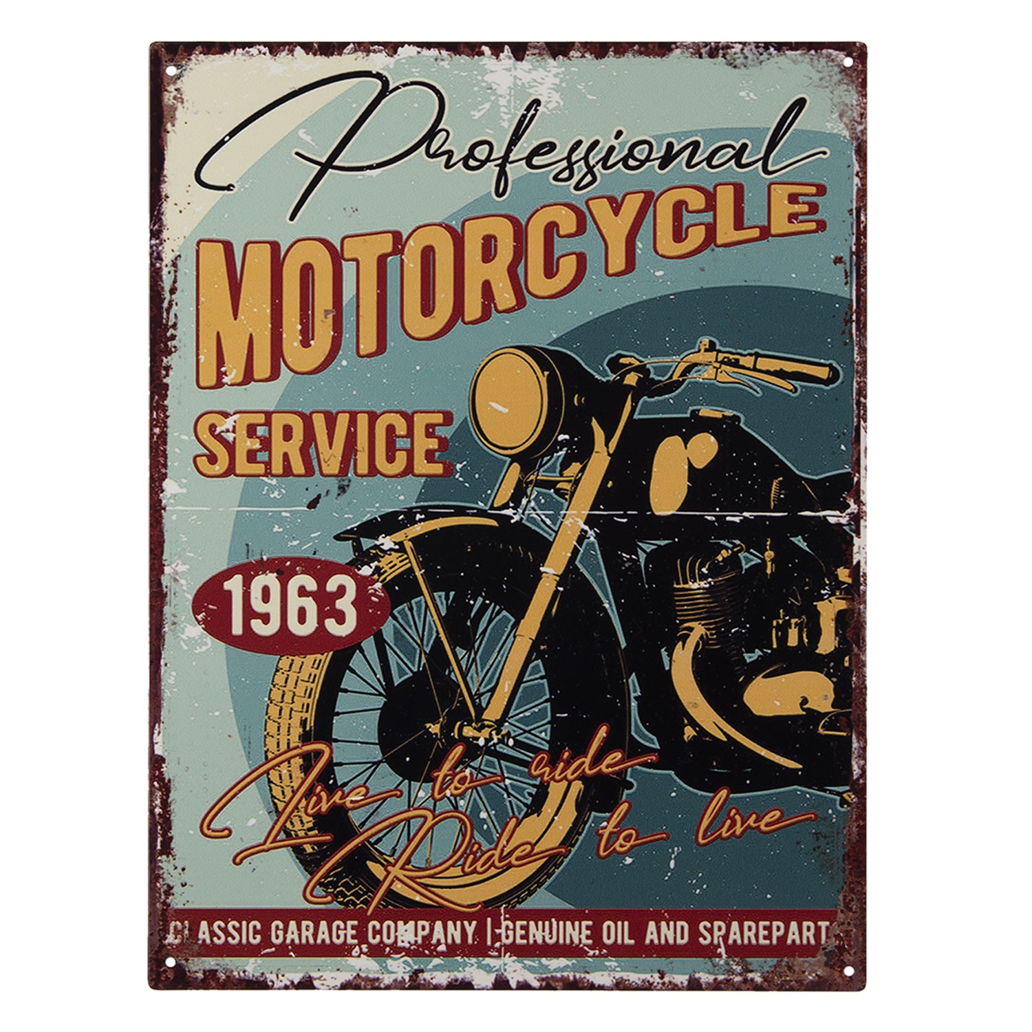 Levně Nástěnná kovová cedule Motorcycle 1963 - 33*25 cm 6Y4374