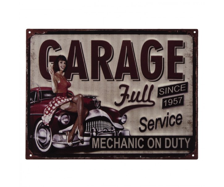 Nástěnná kovová cedule Garage Full - 33*25 cm