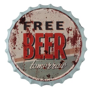 Nástěnná kovová cedule Beer Free Tomorrow - Ø 33 cm