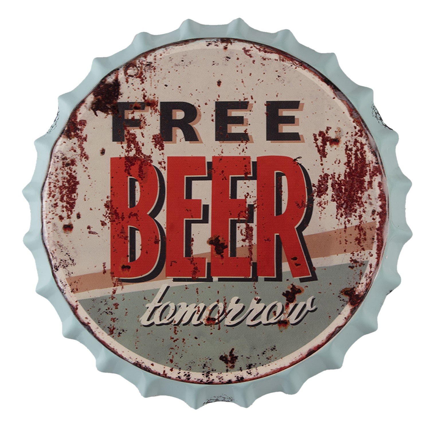 Levně Nástěnná kovová cedule Beer Free Tomorrow - Ø 33 cm 6Y4382