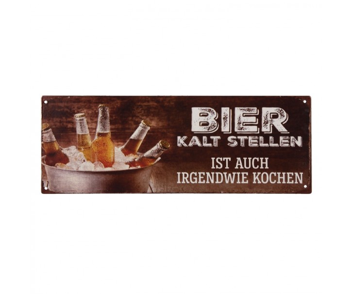 Nástěnná kovová cedule Bier - 36*13 cm