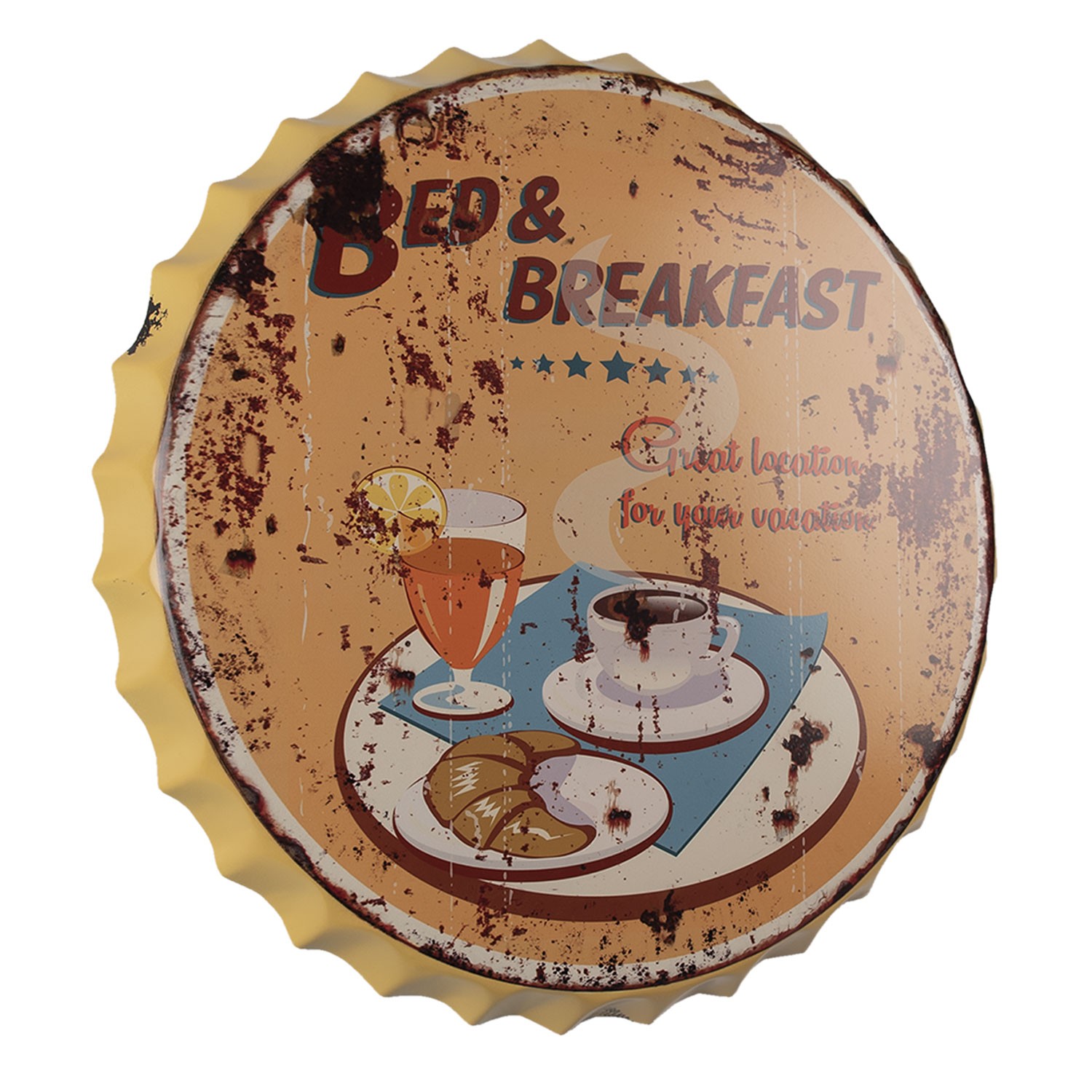 Nástěnná kulatá kovová cedule B&B - Ø 50 cm