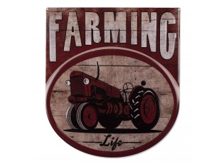 Nástěnná kovová cedule Farming Life - 50*56 cm
