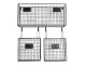 Černý kovový nástěnný stojan Set s košíky - 56*12*65 cm