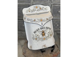 Krémová retro poštovní schránka s včelou Bee Hive - 27*8*39 cm