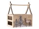 Hnědý dřevěný úložný box s jelenem a stromy - 16*11*18 cm