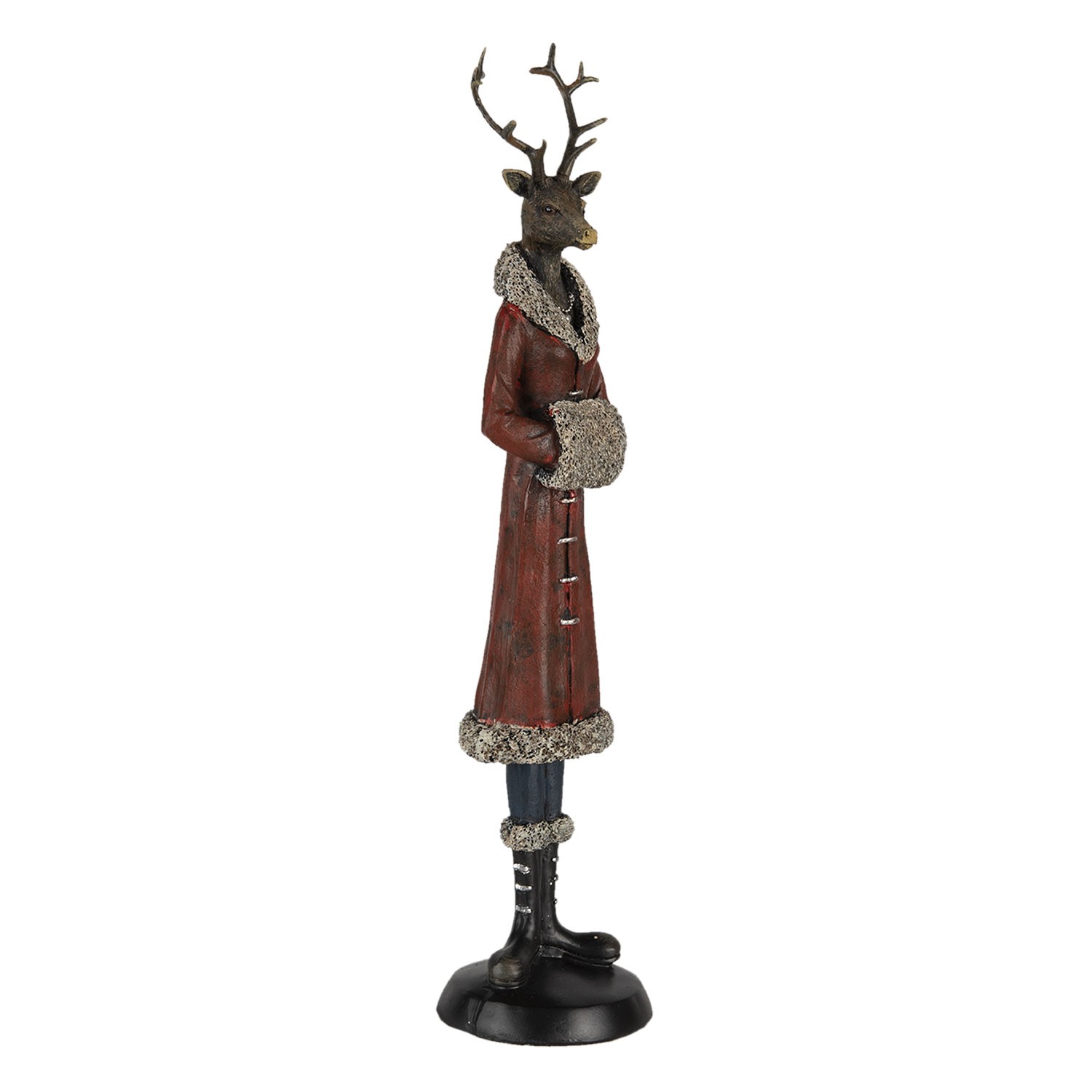 Dekorativní soška laně v zimním kabátu - 8*8*35 cm