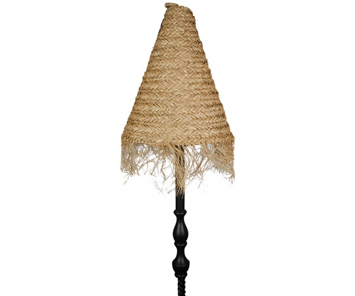 Světle hnědé pletené stínidlo na lampu s třásněmi 40cm - 39*40*45 cm