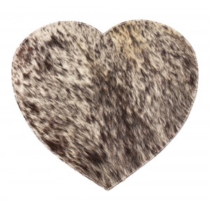 Prostírání z hovězí kůže ve tvaru srdce - 37*39*1cm