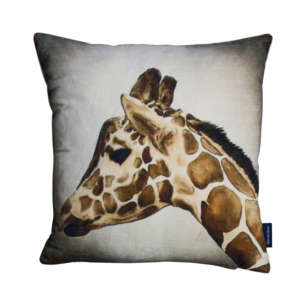 Sametový polštář se žirafou - 45*45*10cm MRKSFJG