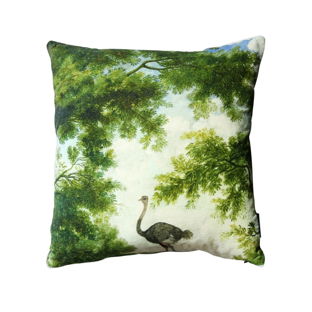 Sametový polštář s pštrosem - 45*45*10cm