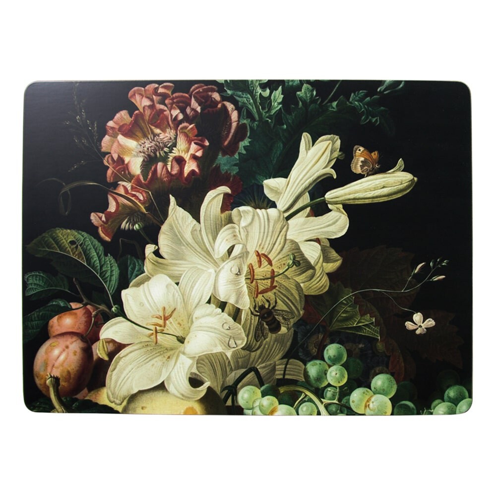 4ks pevné korkové prostírání s květy a ovocem Liliana - 30*40*0,4cm Mars & More