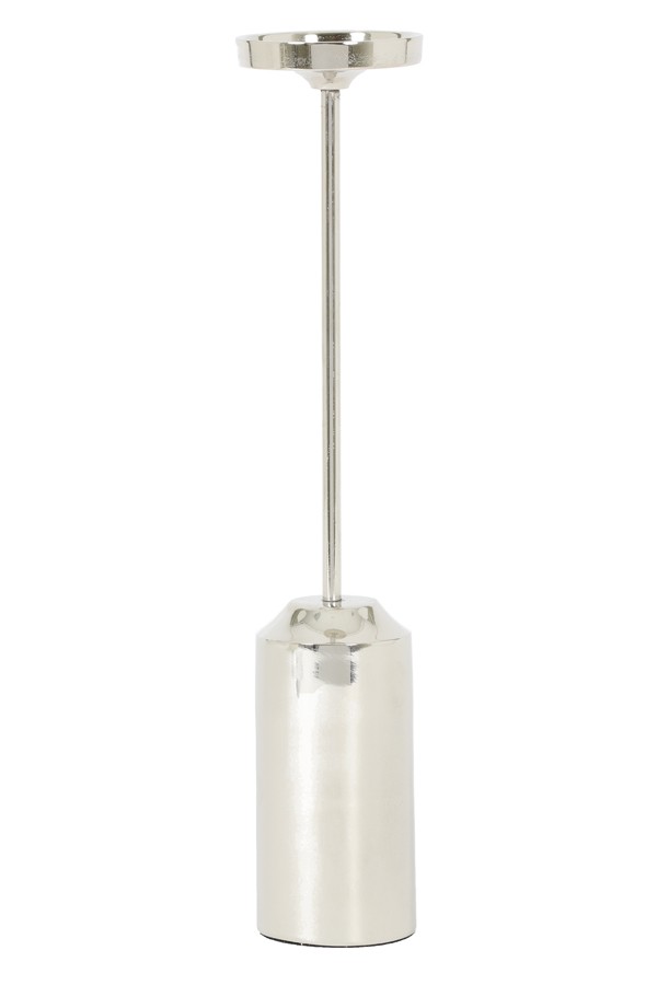 Stříbrný kovový svícen Kiboga - Ø 7,5 * 38 cm