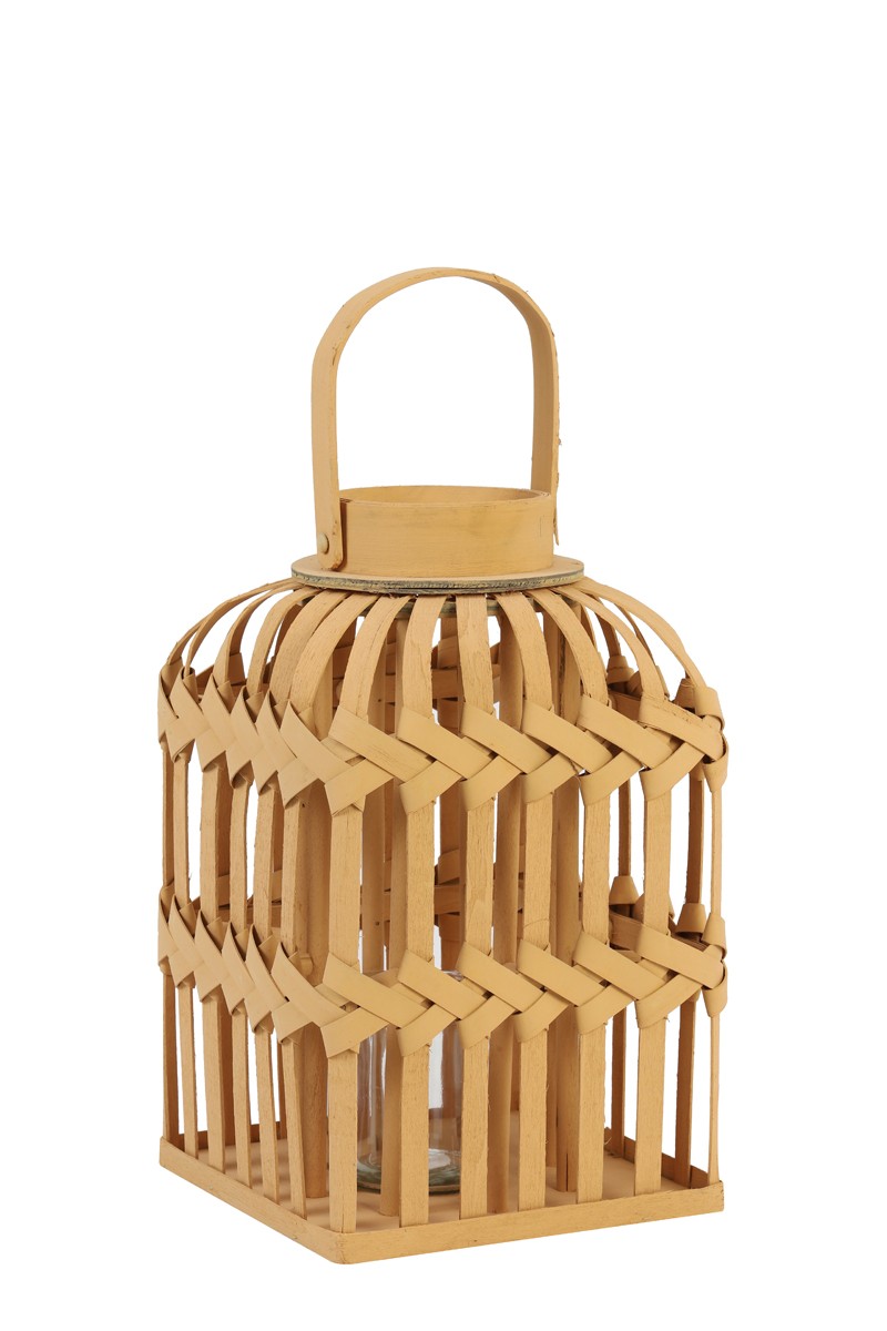 Světle hnědá proplétaná lucerna Talia - 22*22*36 cm