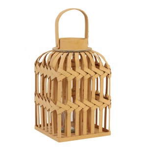 Světle hnědá proplétaná lucerna Talia - 22*22*36 cm