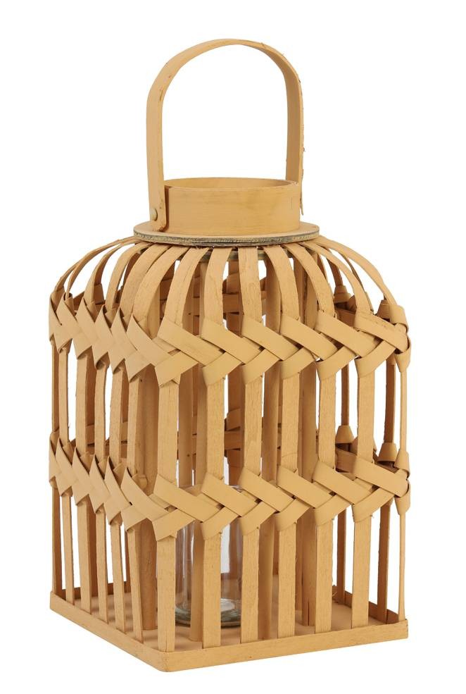 Světle hnědá proplétaná lucerna Talia - 22*22*36 cm