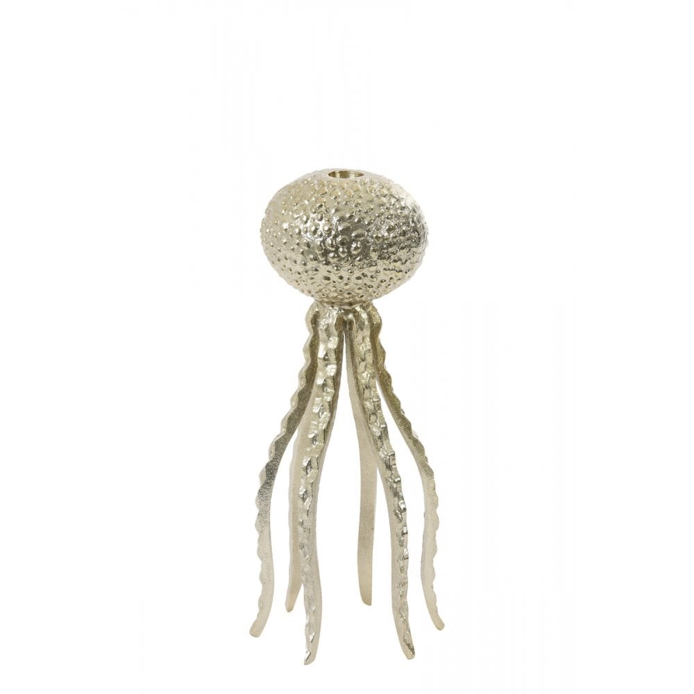 Zlatý kovový svícen Octopus M - Ø 13*32 cm
