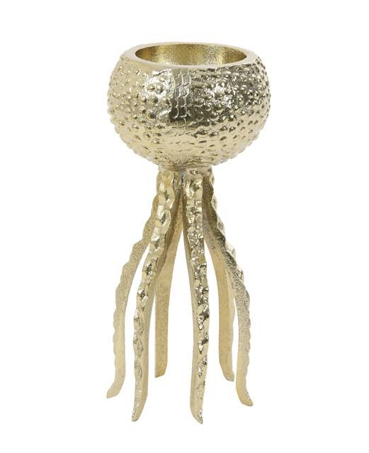 Zlatý kovový svícen Octopus S - Ø 13*25 cm Light & Living