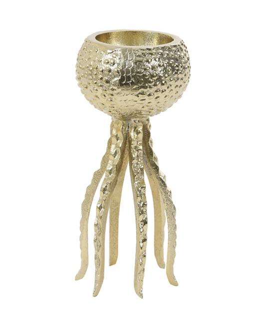 Zlatý kovový svícen Octopus S - Ø 13*25 cm