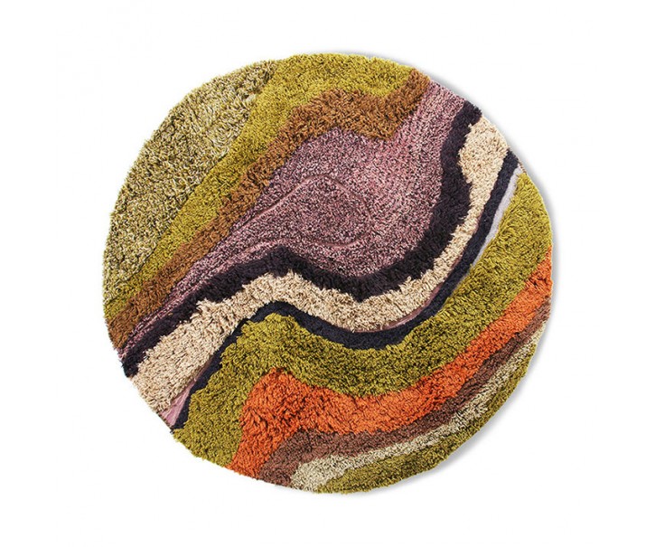 Barvný kulatý všívaný koberec Gradient - Ø 150cm
