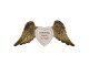 Závěsná dekorace bílé srdce se zlatými křídly - 24*2*10 cm