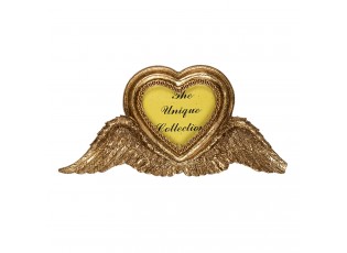 Zlatý fotorámeček s křídly a srdcem - 19*2*9 cm