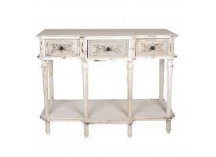 Bílý dřevěno kovový stolek Nonna - 120*40*90 cm