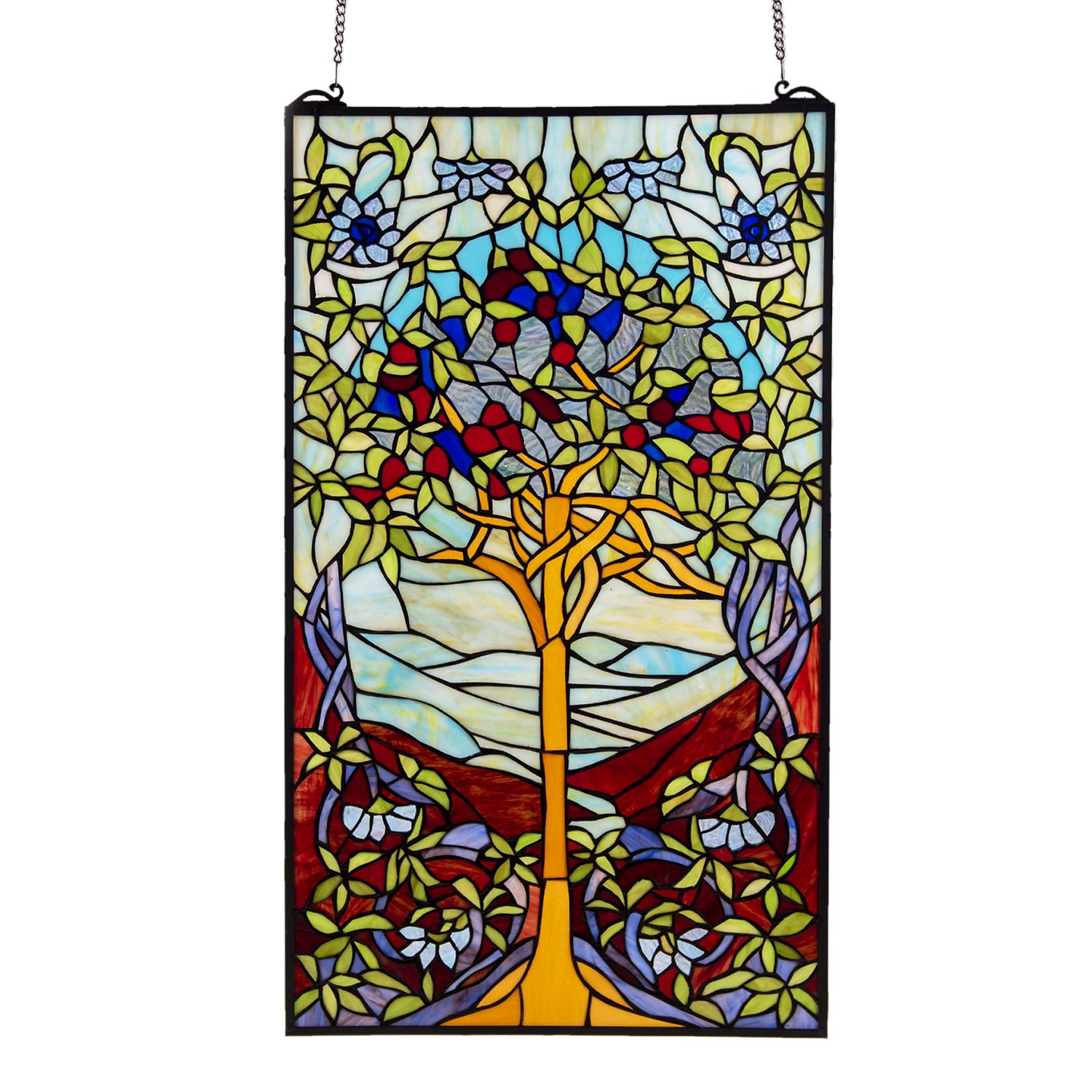 Skleněný nástěnný panel Tiffany Tree - 50*85 cm Clayre & Eef