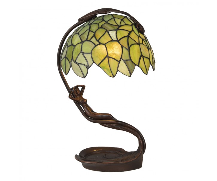 Zelená stolní lampa Tiffany Beth - 28*20*41 cm E27/max 1*40W