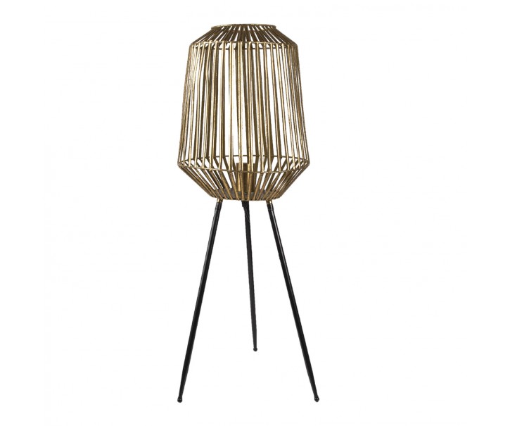 Zlatá kovová stojací lampa na 3 nohách Joel - Ø 29*80 cm Clayre & Eef